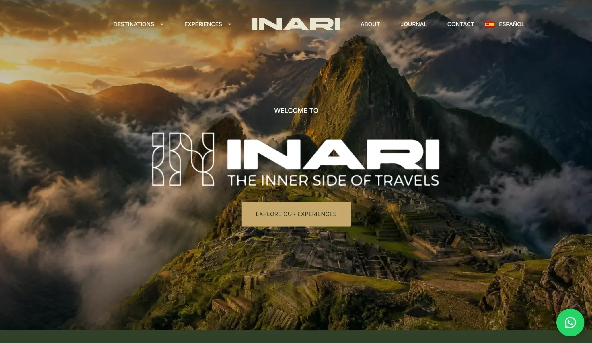 Página web de Inari Wonderful Experience, diseñada por WebDesignCusco